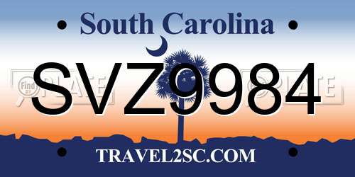 SVZ9984 South Carolina License Plate