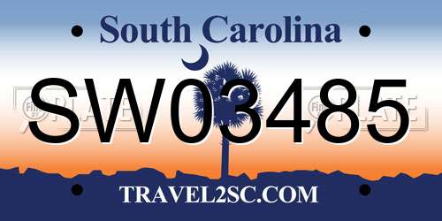 SW03485 South Carolina License Plate