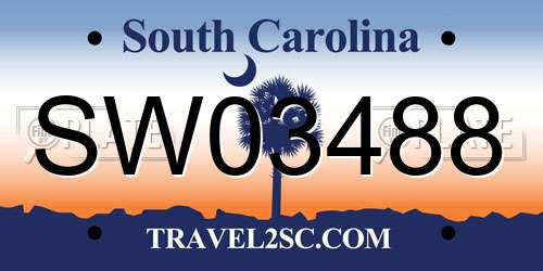 SW03488 South Carolina License Plate