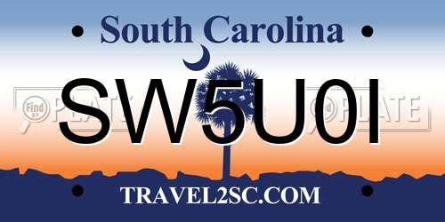 SW5U0I South Carolina License Plate