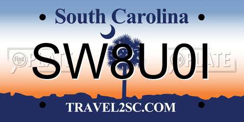 SW8U0I South Carolina License Plate