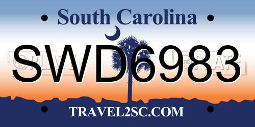 SWD6983 South Carolina License Plate