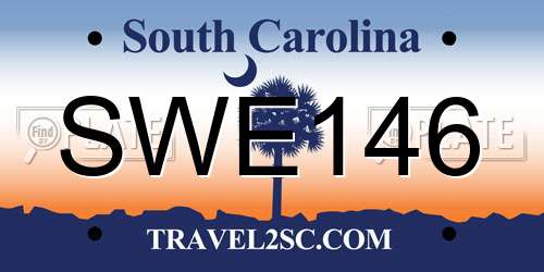 SWE146 South Carolina License Plate