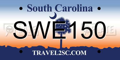 SWE150 South Carolina License Plate