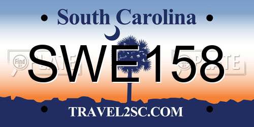 SWE158 South Carolina License Plate