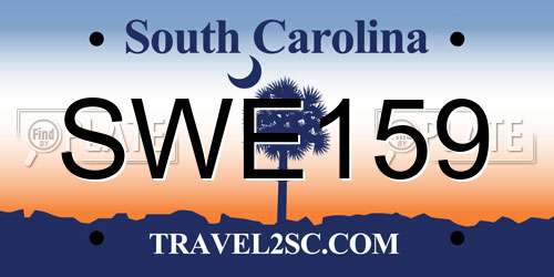 SWE159 South Carolina License Plate