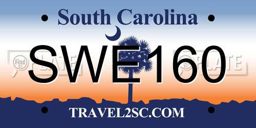 SWE160 South Carolina License Plate