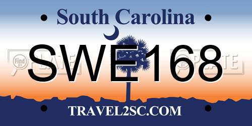 SWE168 South Carolina License Plate