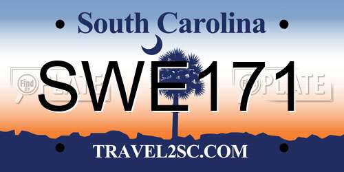 SWE171 South Carolina License Plate