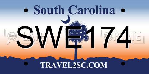 SWE174 South Carolina License Plate