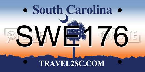 SWE176 South Carolina License Plate