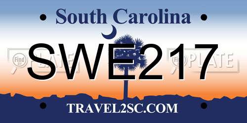 SWE217 South Carolina License Plate