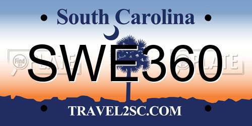 SWE360 South Carolina License Plate