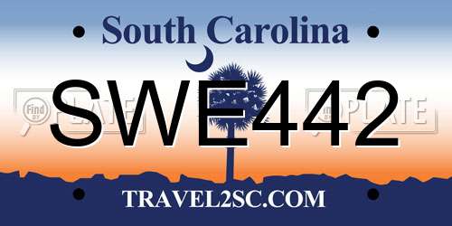 SWE442 South Carolina License Plate