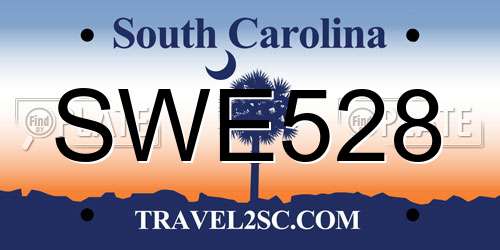 SWE528 South Carolina License Plate