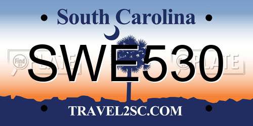 SWE530 South Carolina License Plate