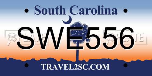 SWE556 South Carolina License Plate