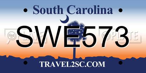 SWE573 South Carolina License Plate