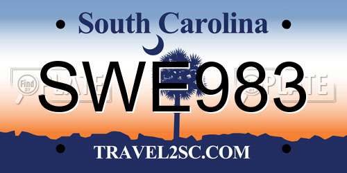 SWE983 South Carolina License Plate