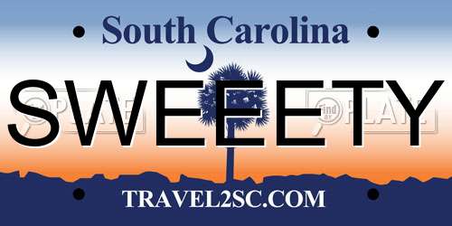 SWEEETY South Carolina License Plate