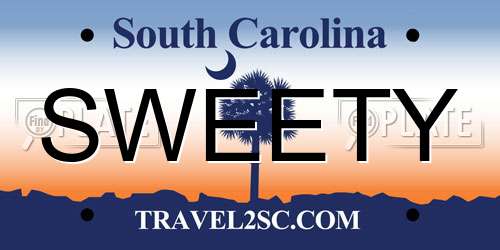 SWEETY South Carolina License Plate