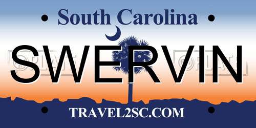 SWERVIN South Carolina License Plate