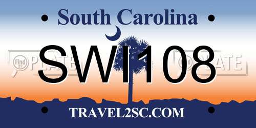 SWI108 South Carolina License Plate