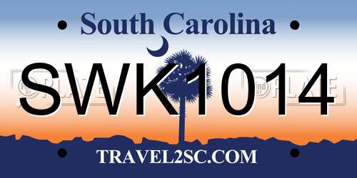 SWK1014 South Carolina License Plate