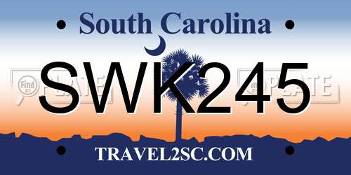 SWK245 South Carolina License Plate