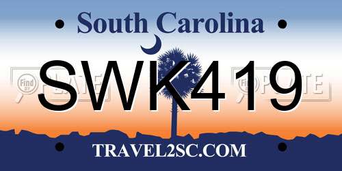 SWK419 South Carolina License Plate