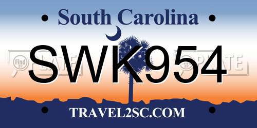 SWK954 South Carolina License Plate