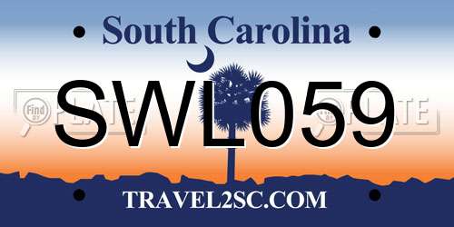 SWL059 South Carolina License Plate