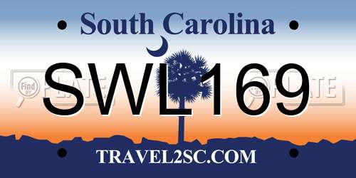 SWL169 South Carolina License Plate