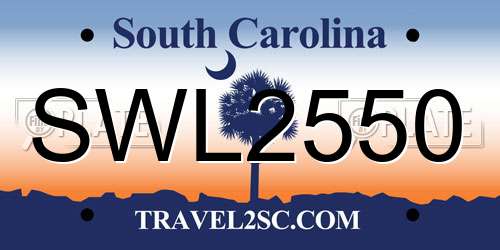 SWL2550 South Carolina License Plate