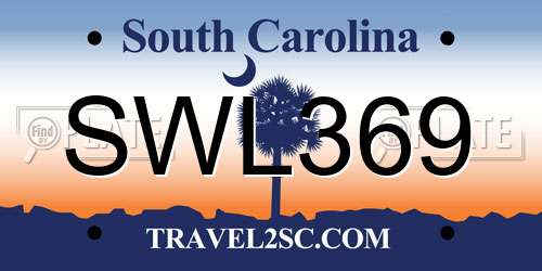 SWL369 South Carolina License Plate