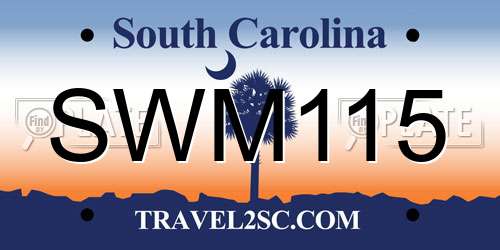 SWM115 South Carolina License Plate