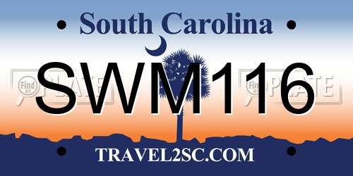 SWM116 South Carolina License Plate