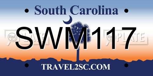 SWM117 South Carolina License Plate