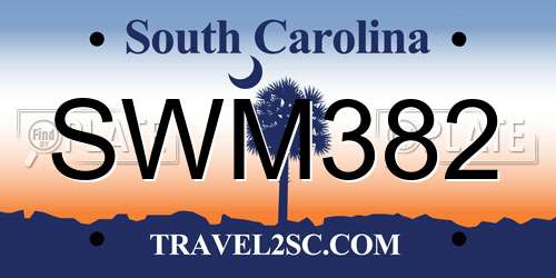 SWM382 South Carolina License Plate