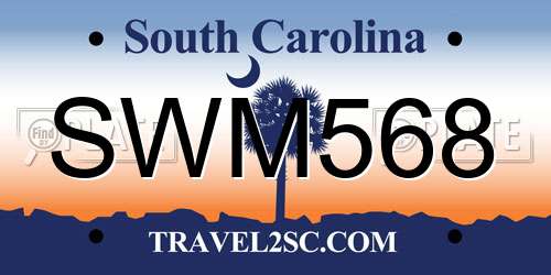 SWM568 South Carolina License Plate