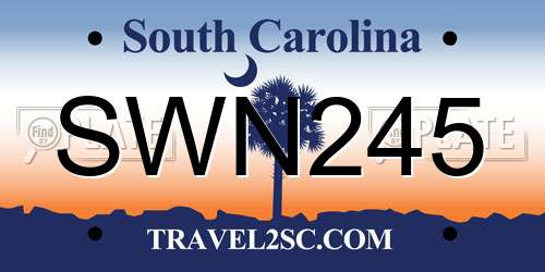 SWN245 South Carolina License Plate