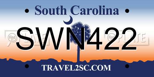 SWN422 South Carolina License Plate