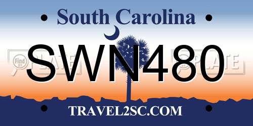 SWN480 South Carolina License Plate
