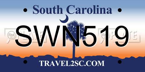 SWN519 South Carolina License Plate