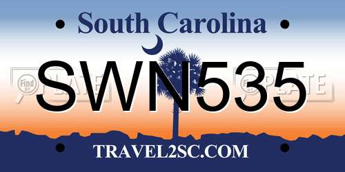 SWN535 South Carolina License Plate