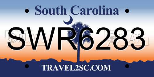 SWR6283 South Carolina License Plate