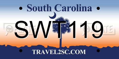 SWT119 South Carolina License Plate