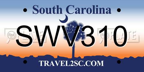 SWV310 South Carolina License Plate