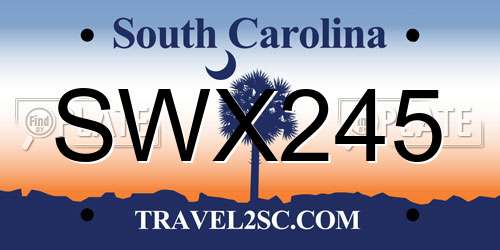 SWX245 South Carolina License Plate