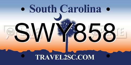 SWY858 South Carolina License Plate